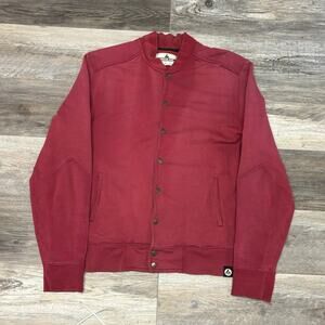 American Giant Red Mens XL Snap Button Up USA Made Sporty Baseball Bomber Jacket